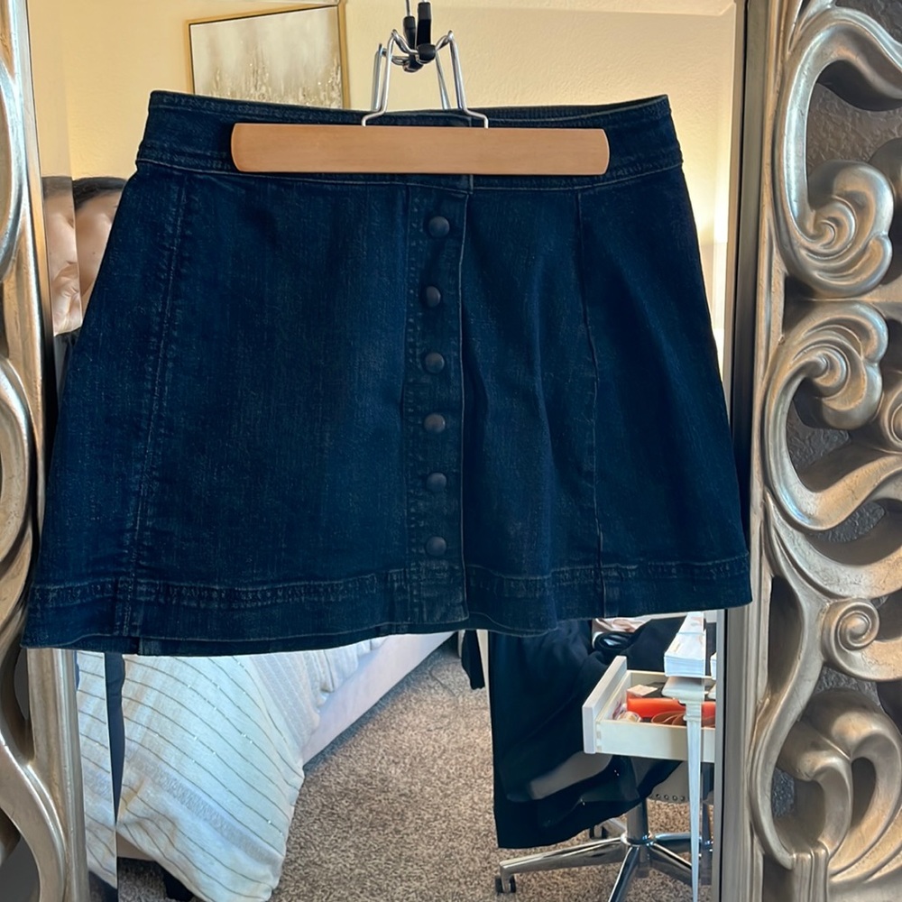 Free People jean skirt, button up